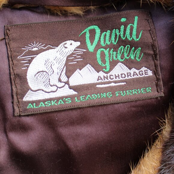 David Green Vintage Mink fur Princess dress coat brown Mod Jackie O 60's stripe - Picture 10 of 10